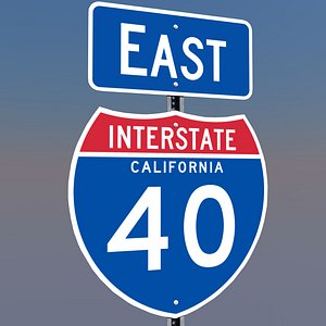 3D California Interstate 15 Signs