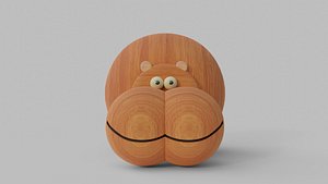 3D model Wooden Carving Hippo Theme Showpiece