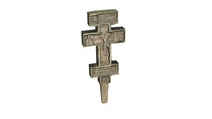3D wooden crucifix model
