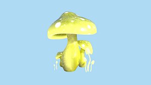 Fantasy Mushroom A08 Yellow - Scene Backdrop Design model