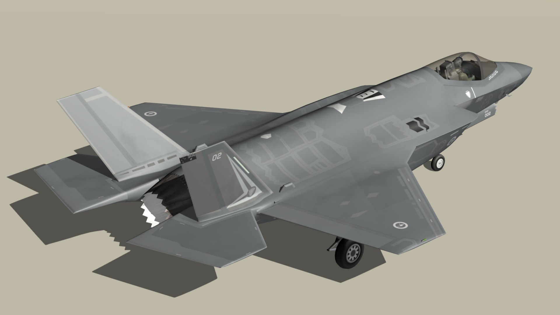 3D F35A RAAF https://p.turbosquid.com/ts-thumb/ny/VtgN8w/D4/f35auspr18/jpg/1634134657/1920x1080/fit_q87/80c8764063289642ad1bad10ccfb306f9d5478f7/f35auspr18.jpg