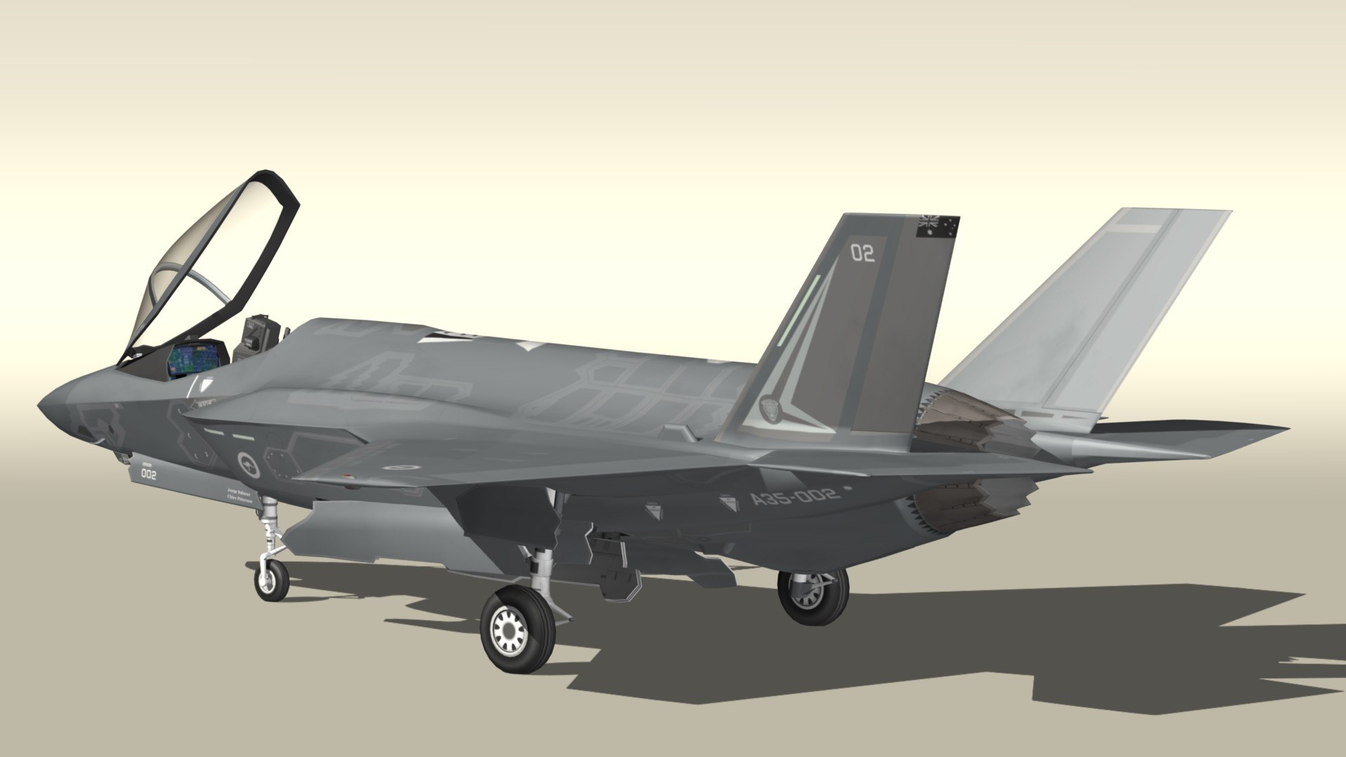 3D F35A RAAF https://p.turbosquid.com/ts-thumb/ny/VtgN8w/Xl/f35auspr16/jpg/1634134659/1920x1080/fit_q87/603ff71c286465973df638102c3d03bf6dcd4f03/f35auspr16.jpg