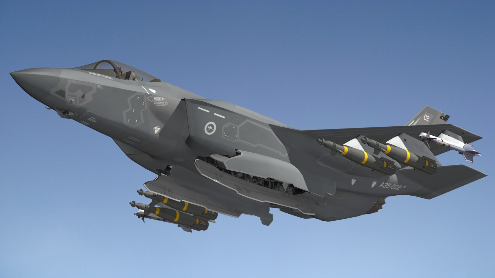 3D F35A RAAF https://p.turbosquid.com/ts-thumb/ny/VtgN8w/ze/f35auspr3/jpg/1634134670/1920x1080/fit_q87/326fc807c909bc009ffd67ea907b2df05a275611/f35auspr3.jpg