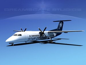 3d dhc-8 q300 model