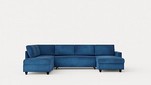 3D Garland U Bed Sofa Left Velvet Petrol