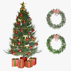 Christmas 3D Pack - Tree - Green and Snow Garlands - PBR 4K-8K