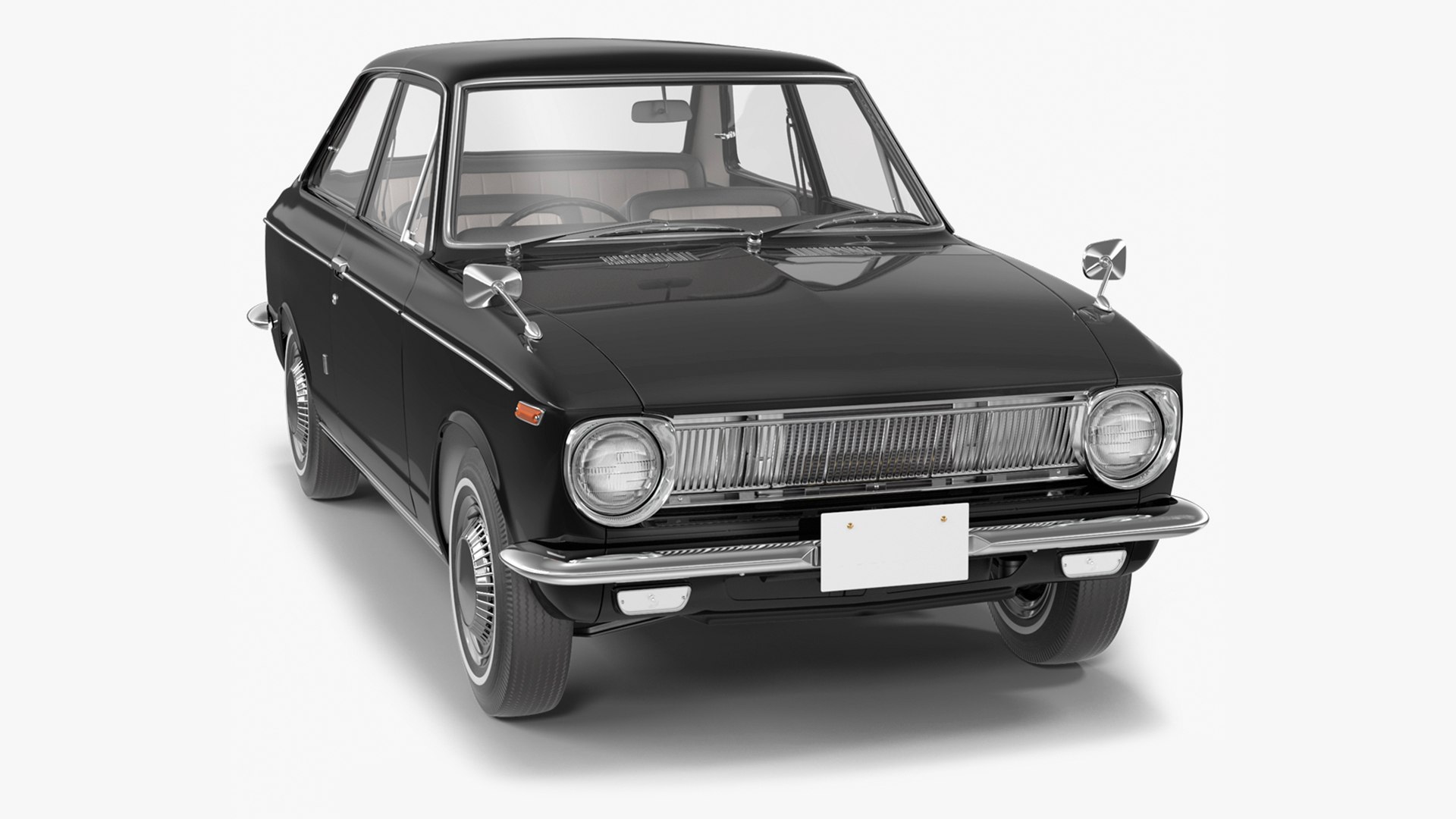Japanese Classic Car Black 3D model preview