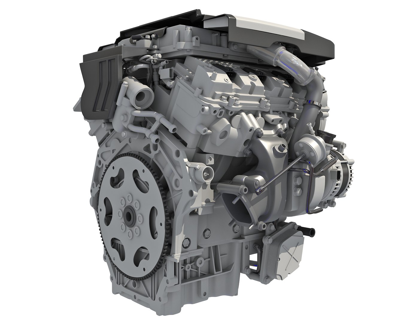 3D twin turbo v6 car engine - TurboSquid 1337725