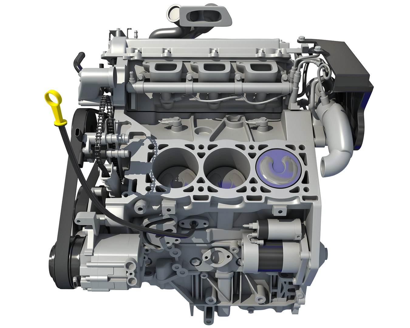 3D twin turbo v6 car engine - TurboSquid 1337725