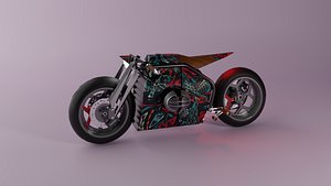 Custom Retrofuturism Cafe Racer model