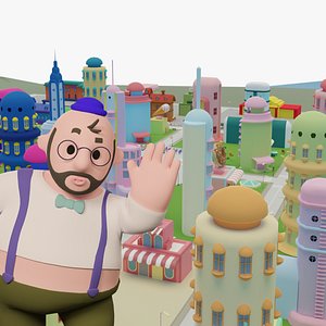 Clay City with 63 Fully Rigged Cartoon Characters Bundle