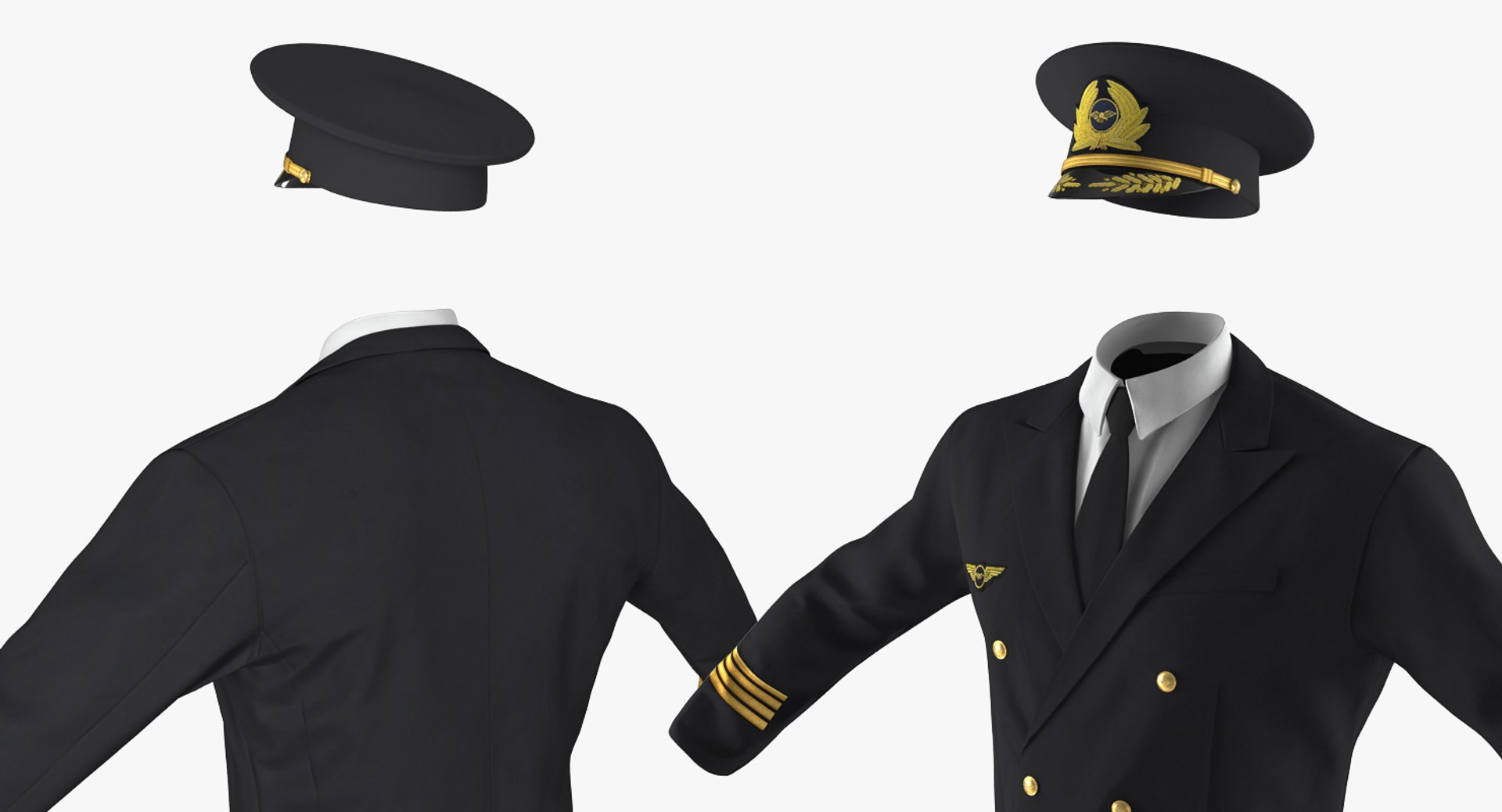 Airline Pilot Uniform 3d C4d