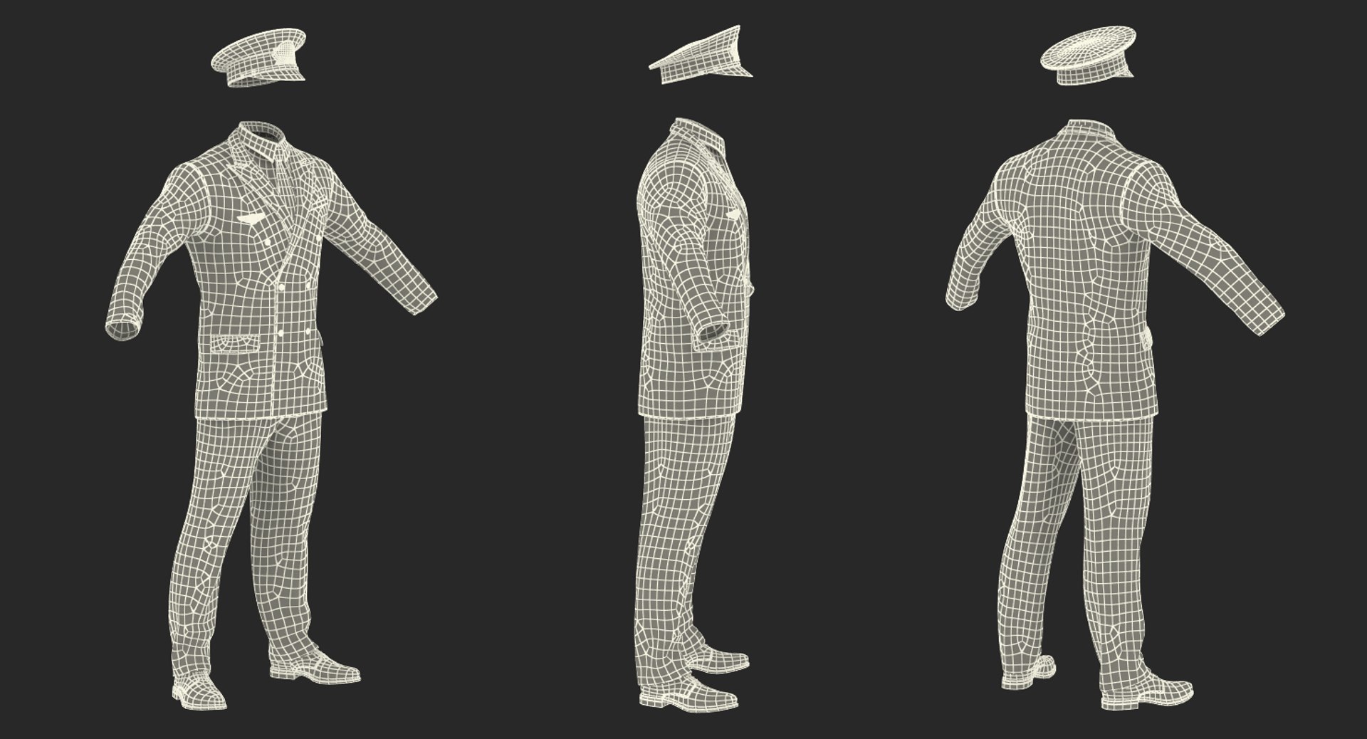 Airline Pilot Uniform 3d C4d