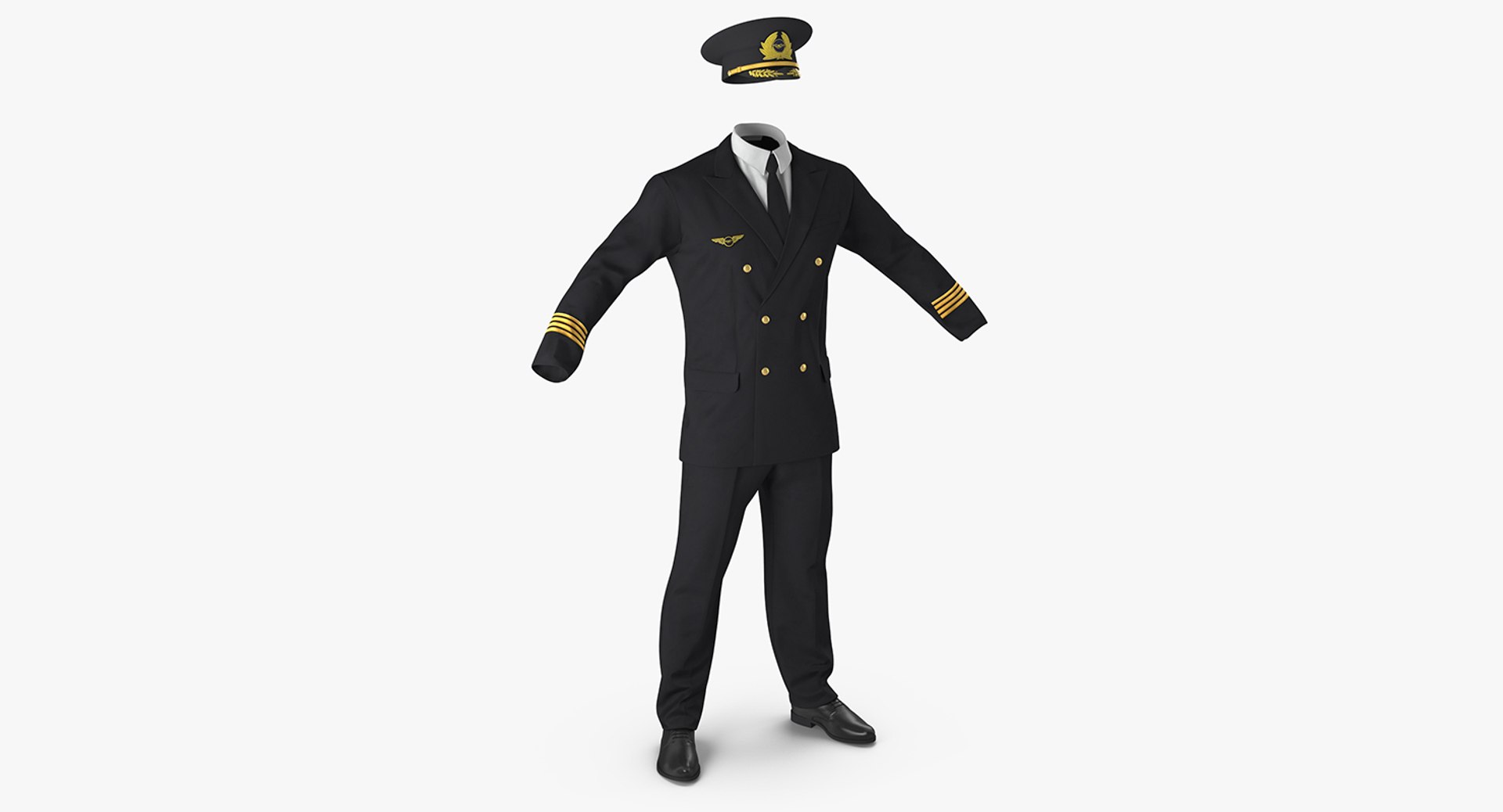 Airline Pilot Uniform 3D model preview