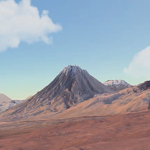 3D mountain landscape volcano