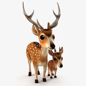 deer family 3D model