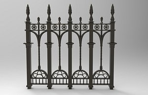 3d model ornate fence