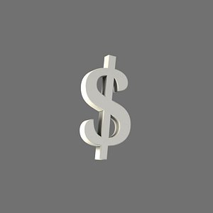 3D Dollar Symbol 3D