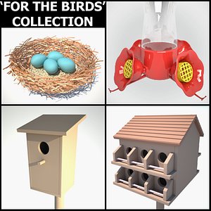 bird houses feeder 3d 3ds