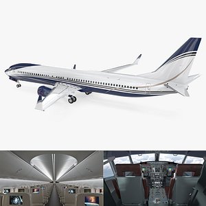 Boeing 737-900 Aircraft with Luxury Interior and Cockpit Rigged