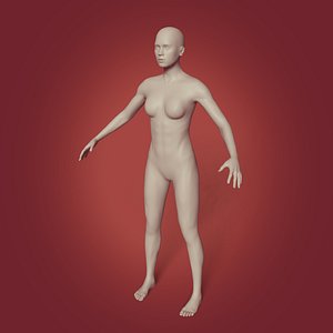 Woman Base Mesh -- Rigged 3D model