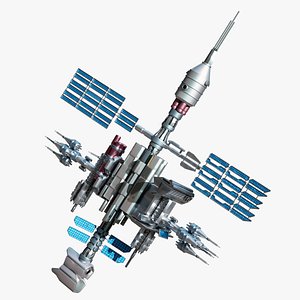 Sci-Fi Orbital Space Station PBR 3D model