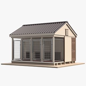3D Commercial Dog Kennel model