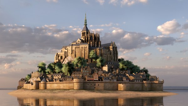 3D Mont Saint Michel model TurboSquid 1728457