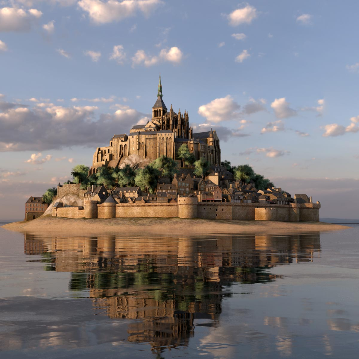 3D Mont Saint Michel model TurboSquid 1728457