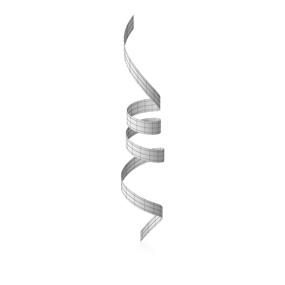 3D Red Curly Ribbon - TurboSquid 2028093