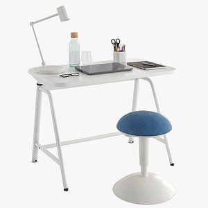 3D model Work desk and chair Gladhoejden Nilserik