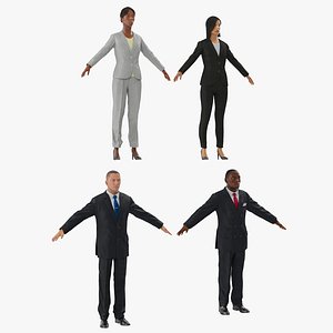3d model rigged business people 2