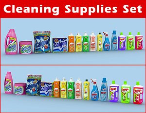 cleaning supplies set 3d max