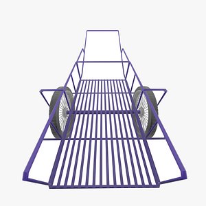 low-poly local thailand trolley model 3D model