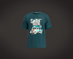 3D Mens classic farm truck printed basic t-shirt