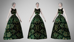 Dress 32 Emerald Whisper Velvet 3D model