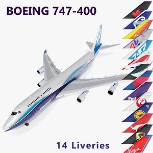 Boeing 747-400 Collection with 14 Airlines