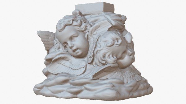彫刻の天使の顔1m生スキャン3dモデル Turbosquid