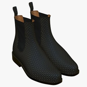 3D Weave Leather Boots model