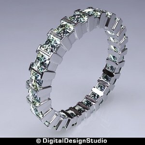 3d model ring diamond 169