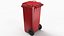 3D Wheeled Garbage Bin Red model