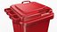 3D Wheeled Garbage Bin Red model