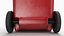 3D Wheeled Garbage Bin Red model