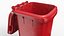 3D Wheeled Garbage Bin Red model