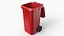 3D Wheeled Garbage Bin Red model