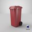 3D Wheeled Garbage Bin Red model