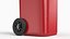 3D Wheeled Garbage Bin Red model