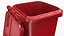 3D Wheeled Garbage Bin Red model
