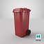 3D Wheeled Garbage Bin Red model