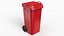 3D Wheeled Garbage Bin Red model